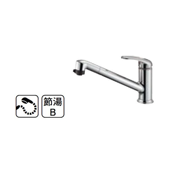 画像1: 水栓金具 三栄水栓　K87101JK-13　シングルワンホールスプレー混合栓 寒冷地用 (1)