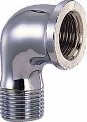 画像1: 配管継手 カクダイ　6124A-13　ストリートエルボ(クローム) (1)