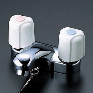 画像1: 2ハンドル混合栓 KVK　KM66G　洗面用2ハンドル混合栓 ゴム栓付 (1)