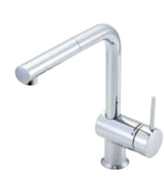 画像1: 水栓金具 INAX/LIXIL　SF-E546SYN　キッチン用 eモダン Lタイプ エコハンドル 吐水口引出式シングルレバー混合水栓 逆止弁付 寒冷地 [★] (1)